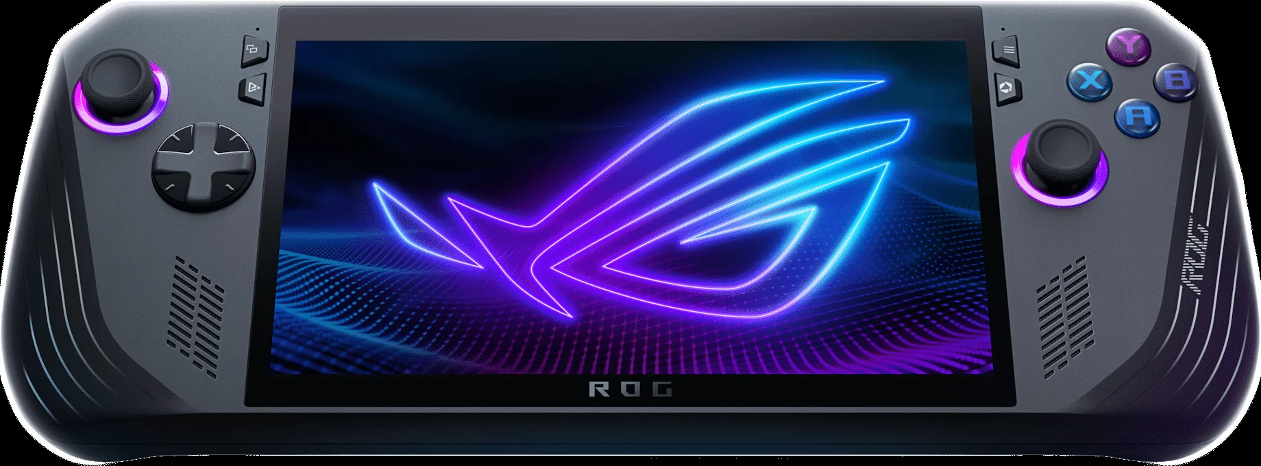 ASUS ROG Ally X handheld gaming PC shown front-on as a strong Windows handheld option