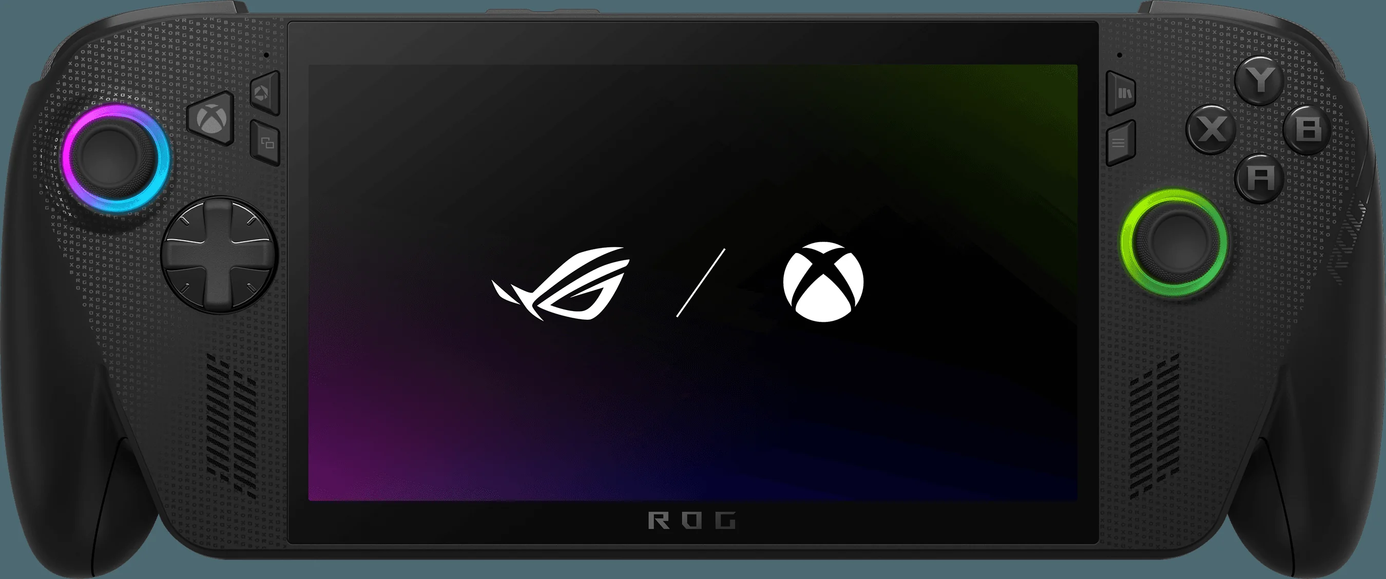 Unboxing photo of the ROG Ally X showing the device and included accessories laid out, official or press-quality unboxing image